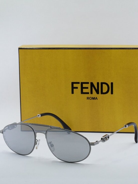 Fendi FE40072U 14C Aviator Sunglasses - Light Ruthenium /Silver Mirror main image 10